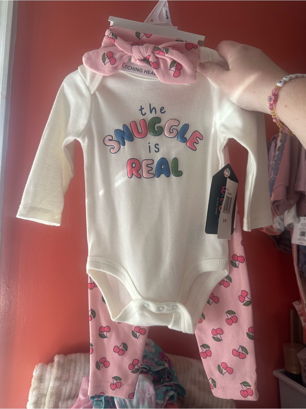 Cream & Pink 'The Snuggle Is Real' One-Piece Set